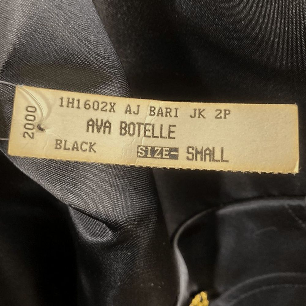 A.J. Bari S Black Satin Trench Coat 1 FLAW Deadstock 80s Puffed Sleeves Evening - Picture 5 of 12